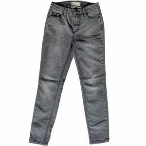 Free People Straight-Leg Relaxed Gray Jeans